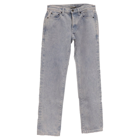 Women's Saint Laurent Cropped Light Wash Jeans in Light Blue Denim