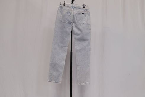 Women's Saint Laurent Cropped Light Wash Jeans in Light Blue Denim