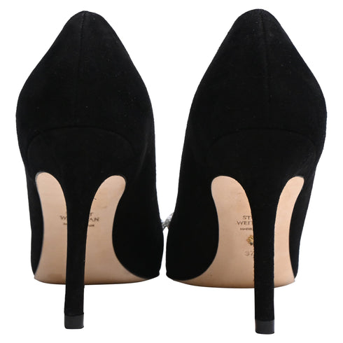 Women's Stuart Weitzman SW Bow 85mm Pumps in Black Suede