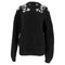 Women's Dsquared2 Knitted Embellished Sweater in Black Alpaca Wool