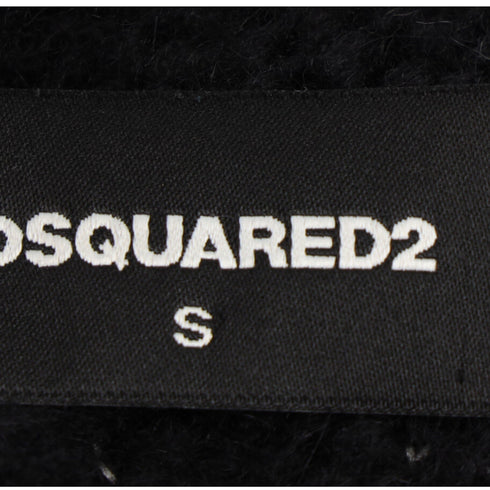 Women's Dsquared2 Knitted Embellished Sweater in Black Alpaca Wool