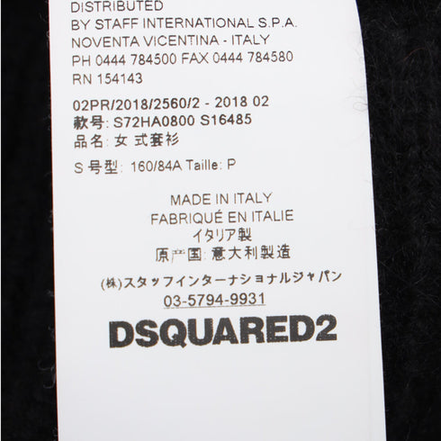 Women's Dsquared2 Knitted Embellished Sweater in Black Alpaca Wool