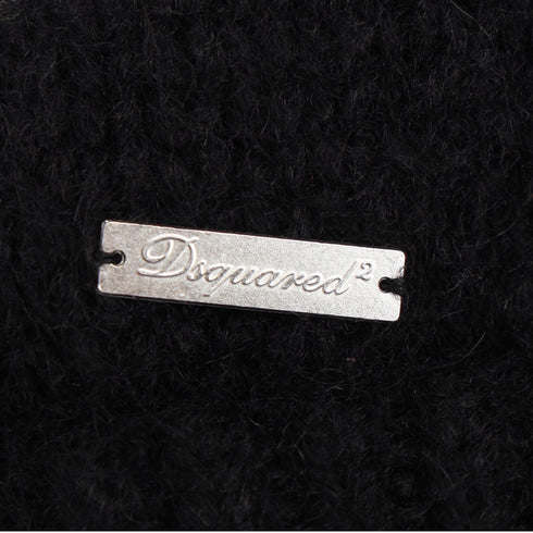 Women's Dsquared2 Knitted Embellished Sweater in Black Alpaca Wool