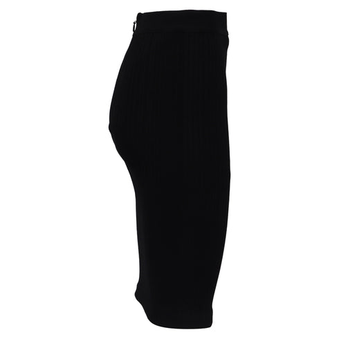 Women's Herve Leger Ribbed Pencil Skirt in Black Rayon