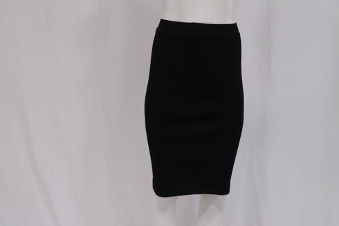 Women's Herve Leger Ribbed Pencil Skirt in Black Rayon