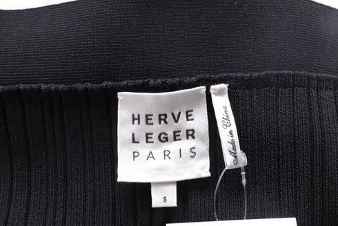 Women's Herve Leger Ribbed Pencil Skirt in Black Rayon