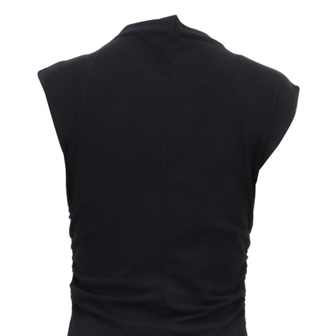 Women's Reformation Mock Neck Mini Dress in Black Cotton