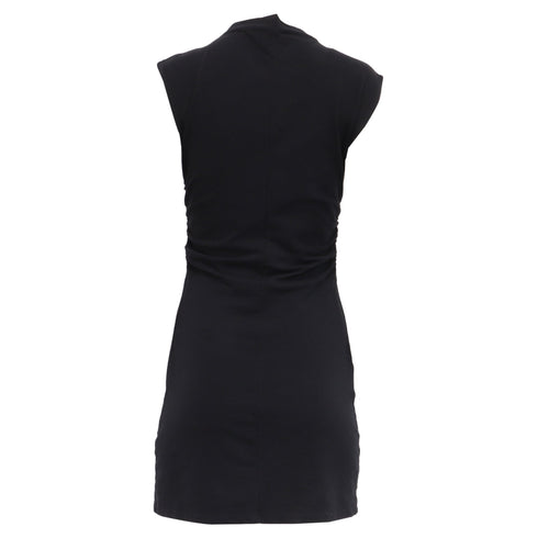 Women's Reformation Mock Neck Mini Dress in Black Cotton