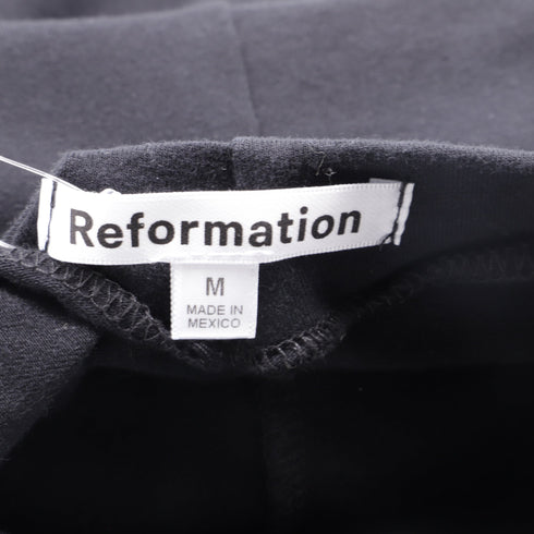 Women's Reformation Mock Neck Mini Dress in Black Cotton