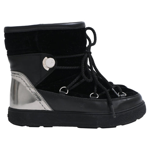 Women's Moncler Stephanie Snow Boots in Black Leather