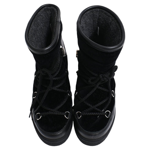 Women's Moncler Stephanie Snow Boots in Black Leather