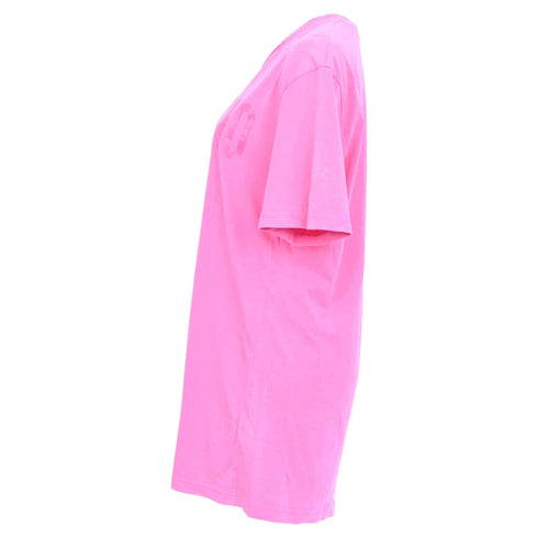 Women's Moschino Double Question Mark Logo T-Shirt in Pink Cotton