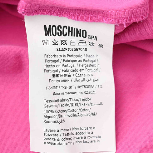 Women's Moschino Double Question Mark Logo T-Shirt in Pink Cotton