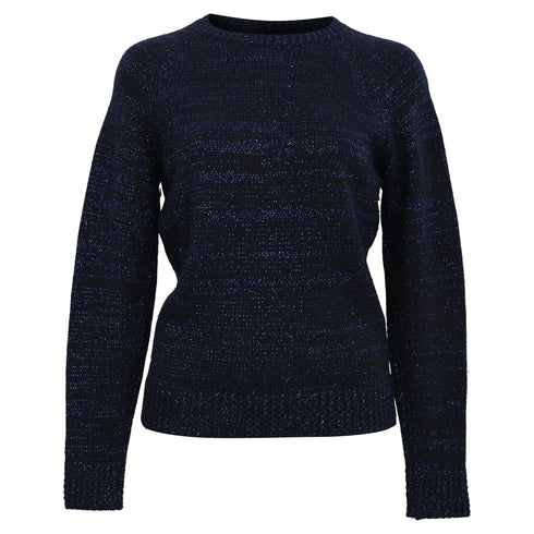 Women's A.P.C Cable Knit Sweater in Navy Blue Wool