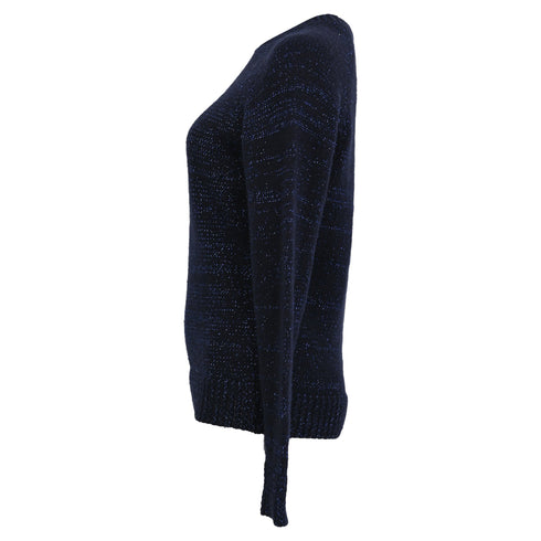 Women's A.P.C Cable Knit Sweater in Navy Blue Wool