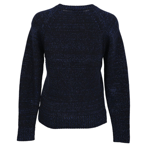 Women's A.P.C Cable Knit Sweater in Navy Blue Wool
