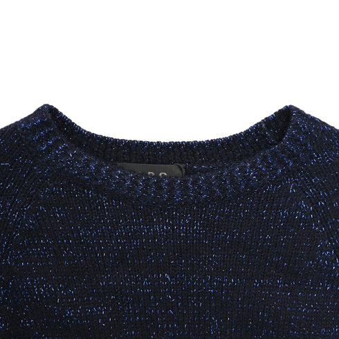 Women's A.P.C Cable Knit Sweater in Navy Blue Wool