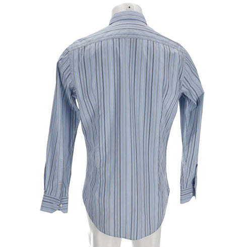 Men's Etro Striped Buttin Down Shirt in Light Blue Cotton