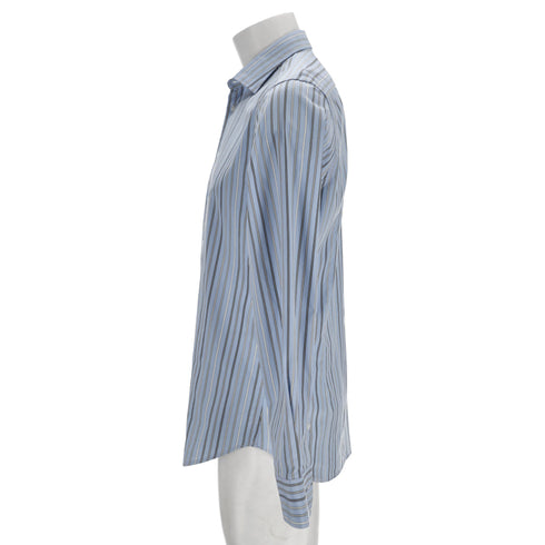 Men's Etro Striped Buttin Down Shirt in Light Blue Cotton