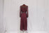 Women's Saloni Jacqui B Belted Chiffon Dress in Burgundy Silk