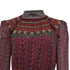 Women's Saloni Jacqui B Belted Chiffon Dress in Burgundy Silk