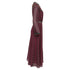 Women's Saloni Jacqui B Belted Chiffon Dress in Burgundy Silk