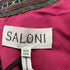 Women's Saloni Jacqui B Belted Chiffon Dress in Burgundy Silk