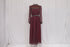 Women's Saloni Jacqui B Belted Chiffon Dress in Burgundy Silk