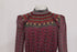 Women's Saloni Jacqui B Belted Chiffon Dress in Burgundy Silk