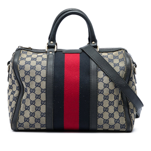 Vintage Web Boston Bag GG Canvas Medium