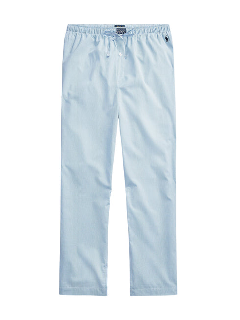 RALPH LAUREN Gingham Cotton Sleep Trousers Lt Blue Mini Gingham