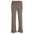 Women's Acne Studios Ribbed-Knit Straight-Leg Pants in Brown Viscose