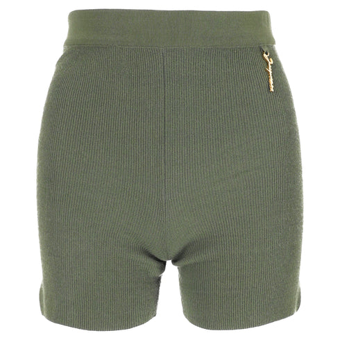 Women's Jacquemus Le Short Pralu Knit Shorts in Green Viscose