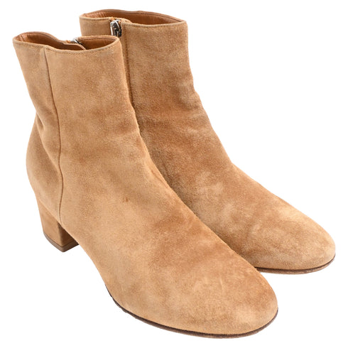 Women's Gianvito Rossi Joelle Ankle Boots in Brown Suede