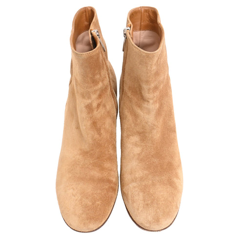 Women's Gianvito Rossi Joelle Ankle Boots in Brown Suede