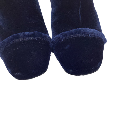 Women's Stuart Weitzman Raw-Edge Trim Boots in Blue Velvet