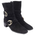 Women's Stuart Weitzman Britain Buckle Ankle Boots In Brown Suede