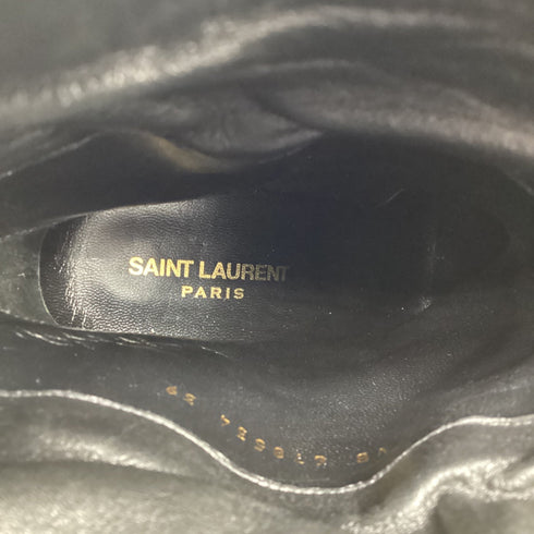 Women's Saint Laurent Niki 85 Wedge Ankle Boots in Black Leather