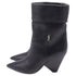 Women's Saint Laurent Niki 85 Wedge Ankle Boots in Black Leather