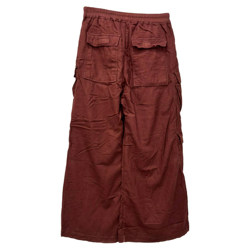 Men's Rick Owens Double Jumbo Belas Cargo Pants in Red Cotton