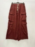 Men's Rick Owens Double Jumbo Belas Cargo Pants in Red Cotton