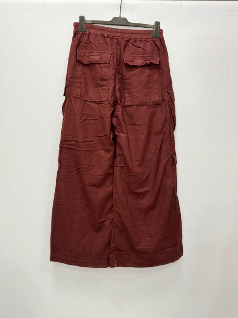 Men's Rick Owens Double Jumbo Belas Cargo Pants in Red Cotton