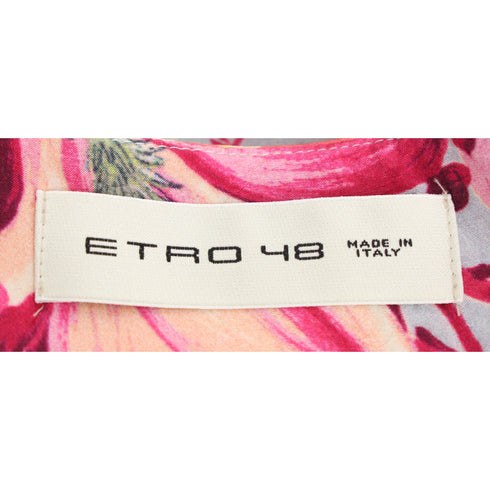 Women's Etro Floral Print V-neck Dress In Blue Viscose