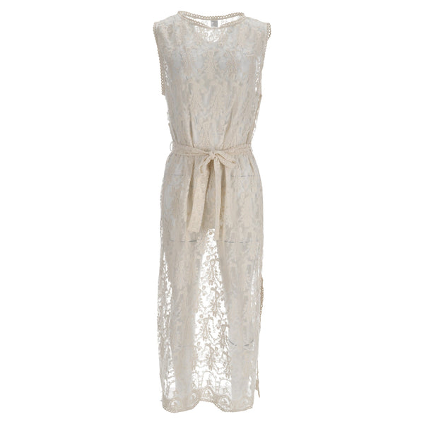 Women's Zimmermann Lace Midi Dress in White Nylon