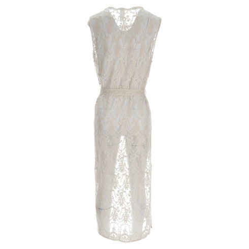 Women's Zimmermann Lace Midi Dress in White Nylon