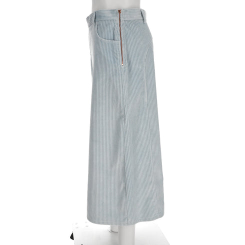 Women's See by Chloé Corduroy Cropped Pants in Light Blue Cotton