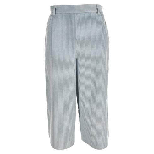 Women's See by Chloé Corduroy Cropped Pants in Light Blue Cotton