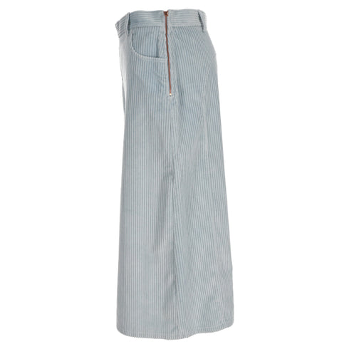 Women's See by Chloé Corduroy Cropped Pants in Light Blue Cotton