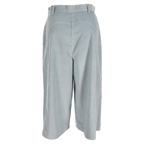 Women's See by Chloé Corduroy Cropped Pants in Light Blue Cotton