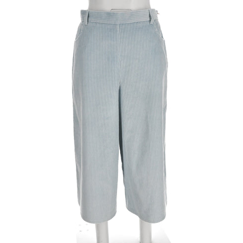 Women's See by Chloé Corduroy Cropped Pants in Light Blue Cotton